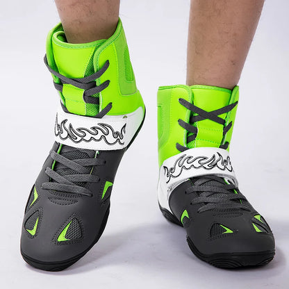 2026 Professional Boxing Shoes Big Size Wrestling Shoes Lightweight Outdoor Male Gym Training Sneakers White Red Man