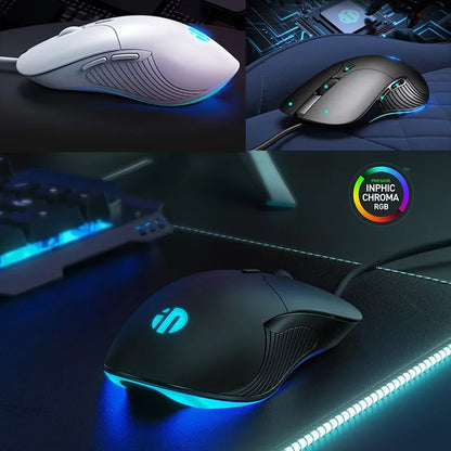 INPHIC B1 USB Wired Mouse, Silent Office Gaming Mouse for PC and Laptops