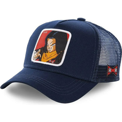 Dragon Ball Son Goku-Kappe, Sommer-Reisekappe mit Schirm, Herren-Kappe mit Stickerei, im Hip-Hop-Stil, Sonnenvisier, verstellbare Trucker-Kappe aus Netzstoff