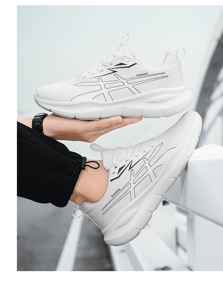 Men's Women EVA Sole Mesh Upper Breathable Running Shoes Soft Shock Absorbing Sports Shoes Unisex Sneakers Lightweight Footwear