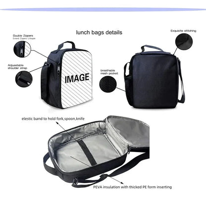 Child Insulated Large Capacity Bag for Boy Hot Game F-FortniteS Girl Student Outdoor Picnic Resuable Thermal Cooler Lunch Box