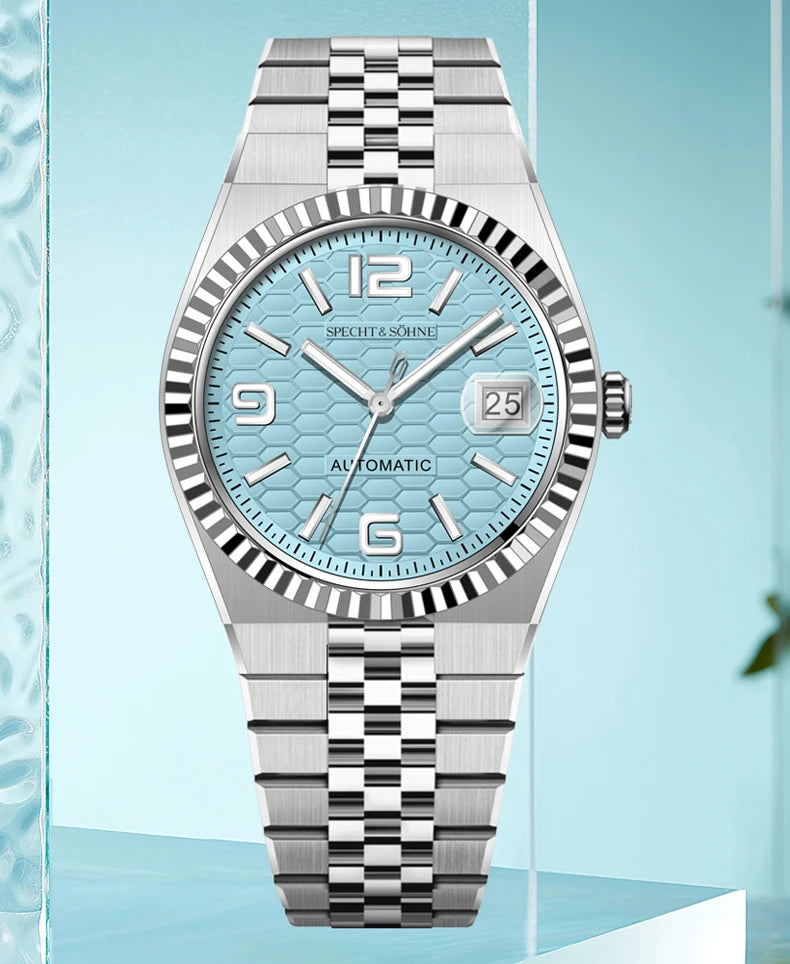 Specht & Söhne New Mens Watches Miyota 8215 Automatic Mechanical Wristwatches Stainless Steel Watch Relogio Masculino 37MM