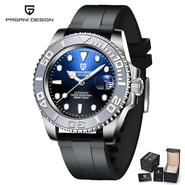 New PAGANI DESIGN 40mm Men's Wristwatch 100M Waterproof Mechanical Watches Ceramic bezel Sapphire Glass Automatic Men Watch 1651