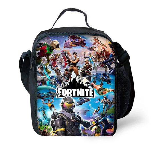 Isolierte Kinder-Lunchtasche mit großem Fassungsvermögen für Jungen, Mädchen und Schüler – Hot Game Outdoor-Picknick, wiederverwendbare Thermo-Kühltasche, Lunchbox F-FortniteS