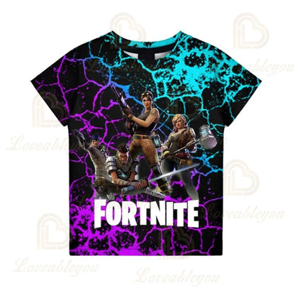 Fortnite Victory Royale Ninja Fashion 3D T-Shirts Summer Short Sleeve Children Clothing Cartoon Print Baby Clothes Kids T Shirt